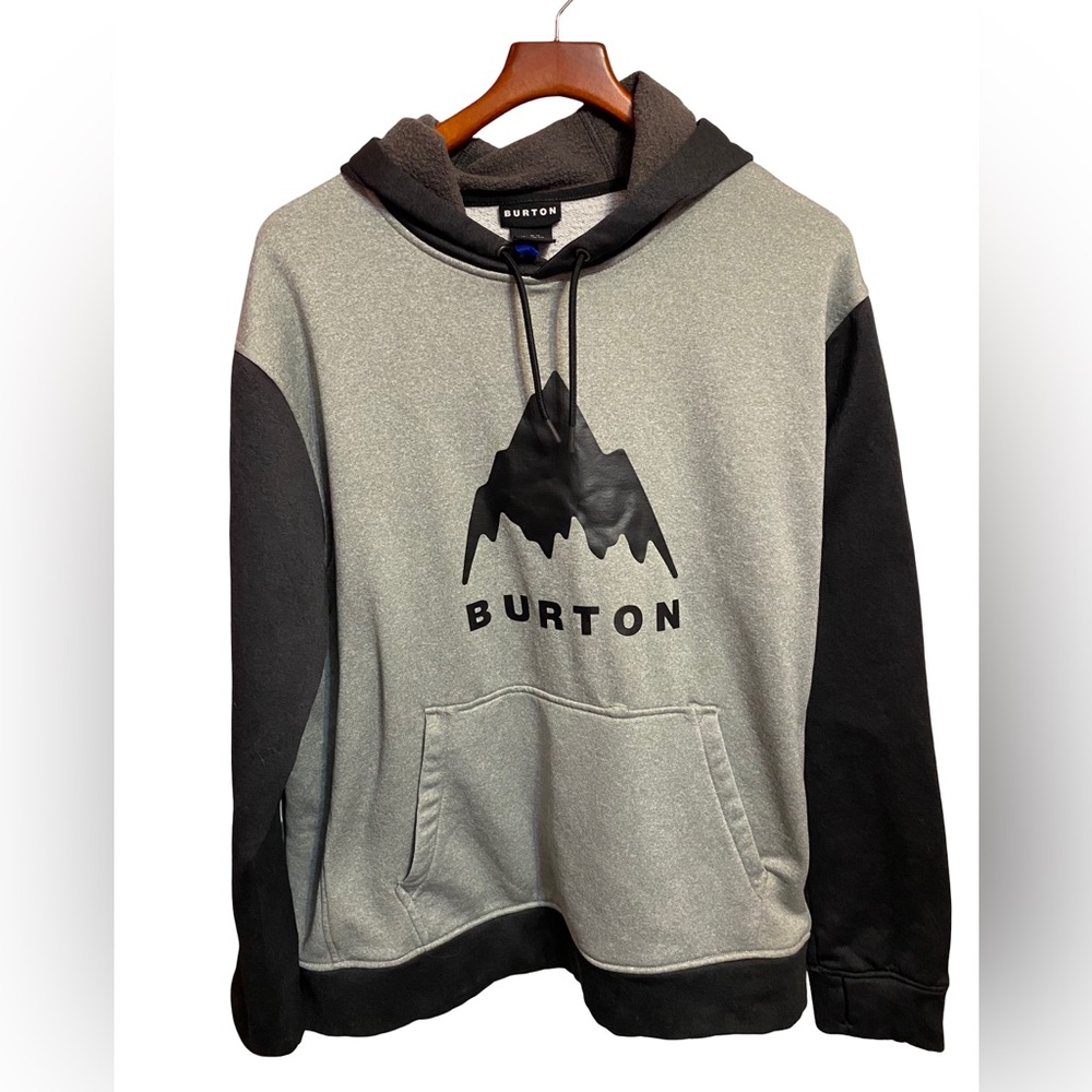 Burton Oak Pullover Hoodie Men's XL Grey Heather/True Black Snowboarding